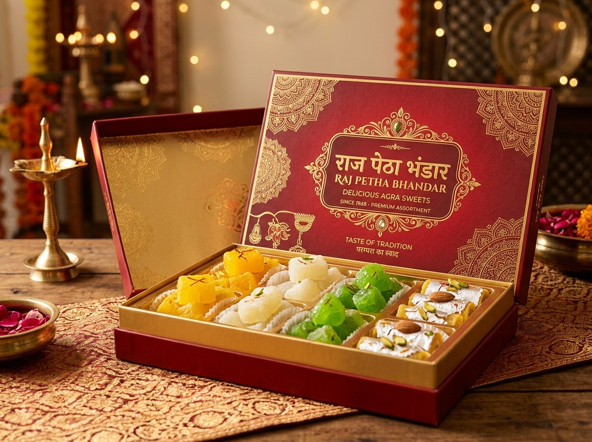 Raj Petha Bhandar assorted sweet boxes for corporate gifting